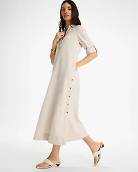 Embellished Linen Dress