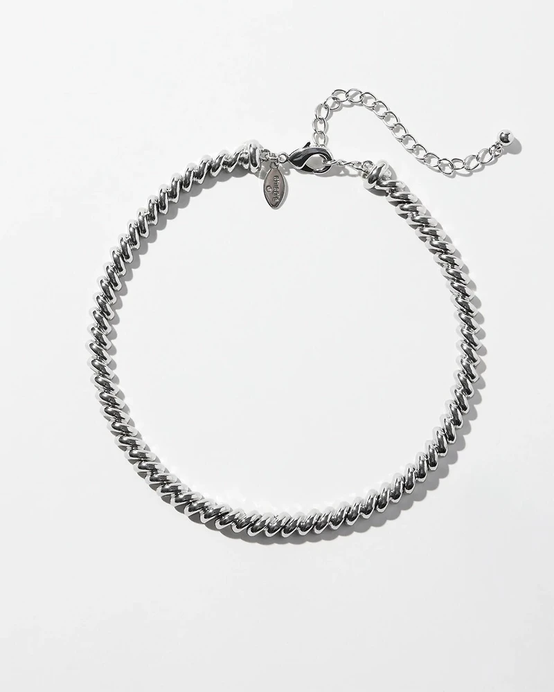 Silver Tone Collar Necklace
