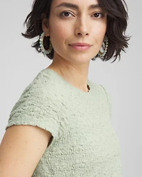 Textured Cap Sleeve Tee