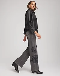 Printed High-Rise Wide-Leg Jean