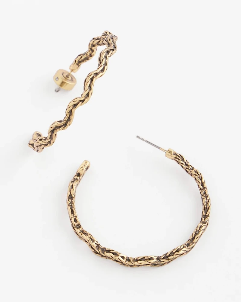 No Droop® Gold Tone Wave Hoops