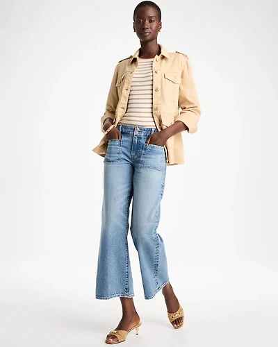 Vintage Chic Wide Crop Flare Jeans