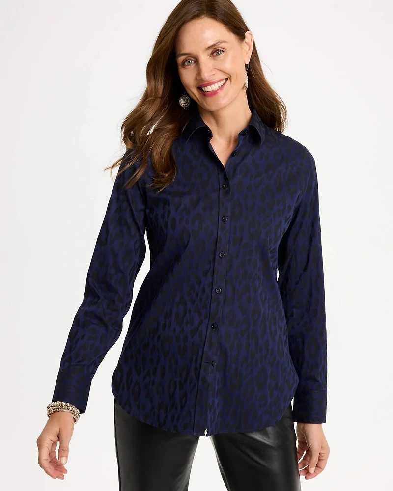 No Iron™ Animal Jacquard Stretch Shirt