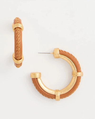 Faux Leather Hoop Earrings