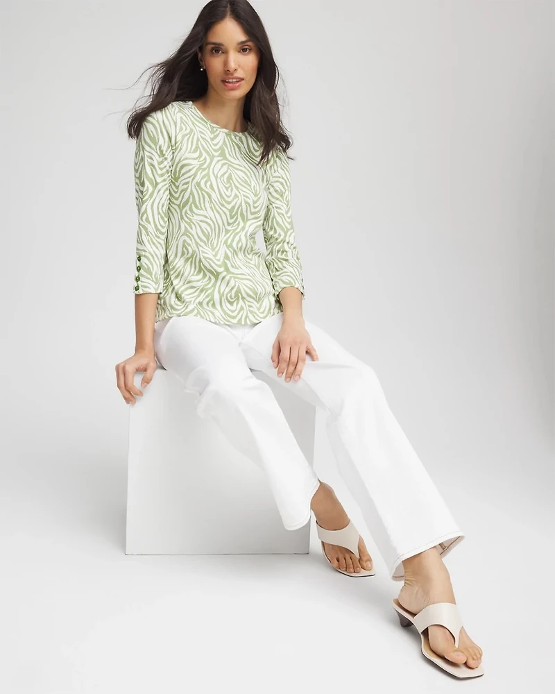 Pima Button Sleeve Tee