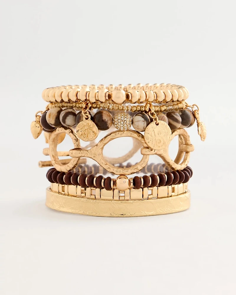 Wooden Charm Stretch Bracelet