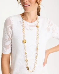 Flower Long Single-Strand Necklace