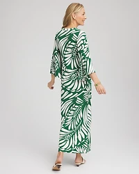 Palm-Front-Motif Beaded Knit Maxi Dress