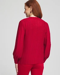 Shimmer Chiffon Pleated Blouse