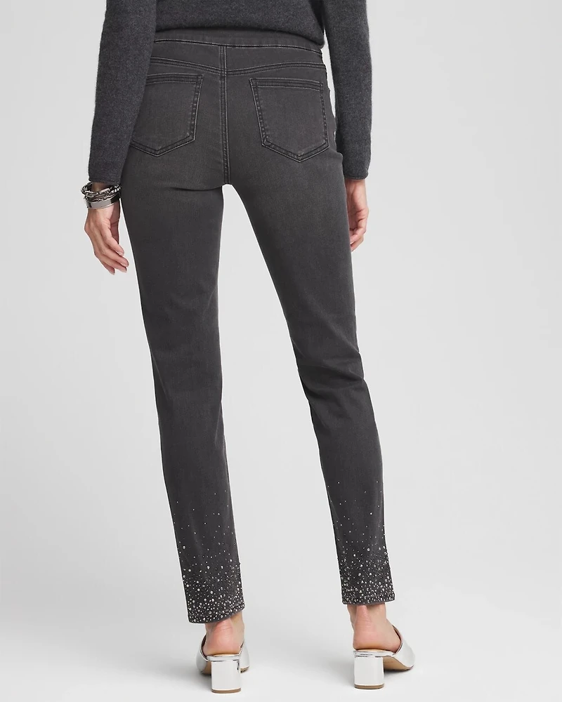 Petite Embellished Pull-On Ankle Jeggings