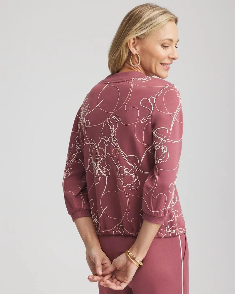 Zenergy® Double-Knit Embroidered Top