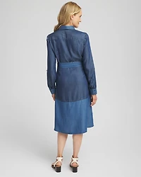 Colorblock Chambray Dress
