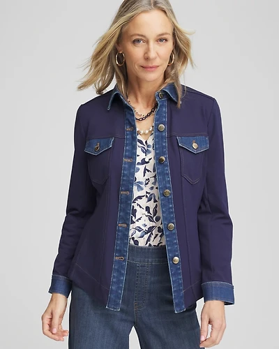 Slim-Fit Ponte Shacket