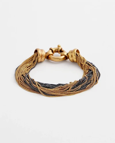 Multi Strand Mixed Metal Bracelet
