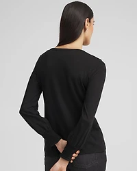 Smocked Long Sleeve Tee