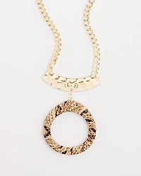 Short Open Snake Pendant Necklace
