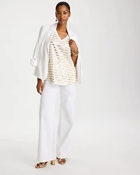 Striped Cotton Slub V-Neck Tee