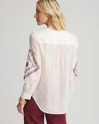 Tencel-Blend Embroidered Blouse