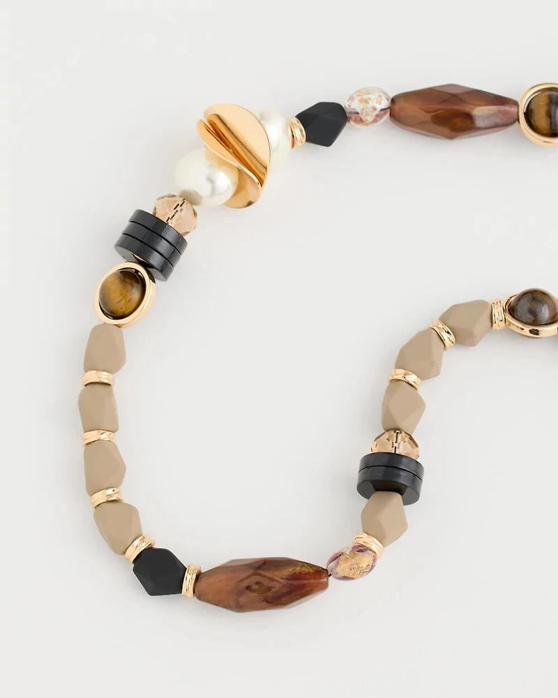 Single-Strand Resin Tiger's Eye Necklace