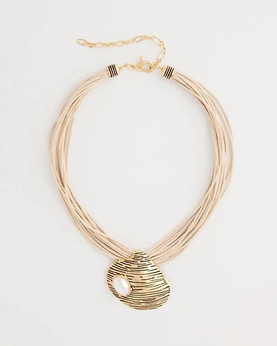 Golden Shell Pendant Necklace