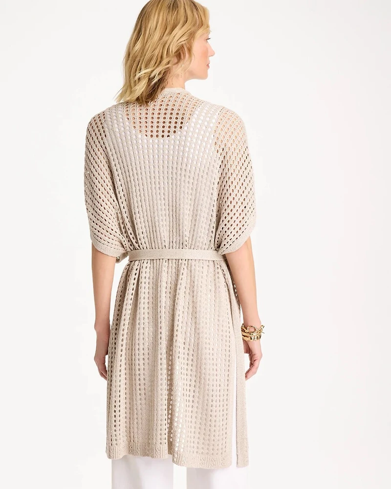 Crochet Knit Belted Ruana