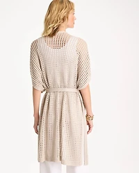 Crochet Knit Belted Ruana