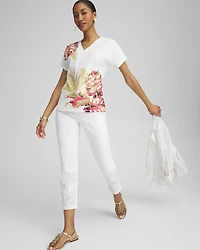 Dolman Foil Leaf Print Tee
