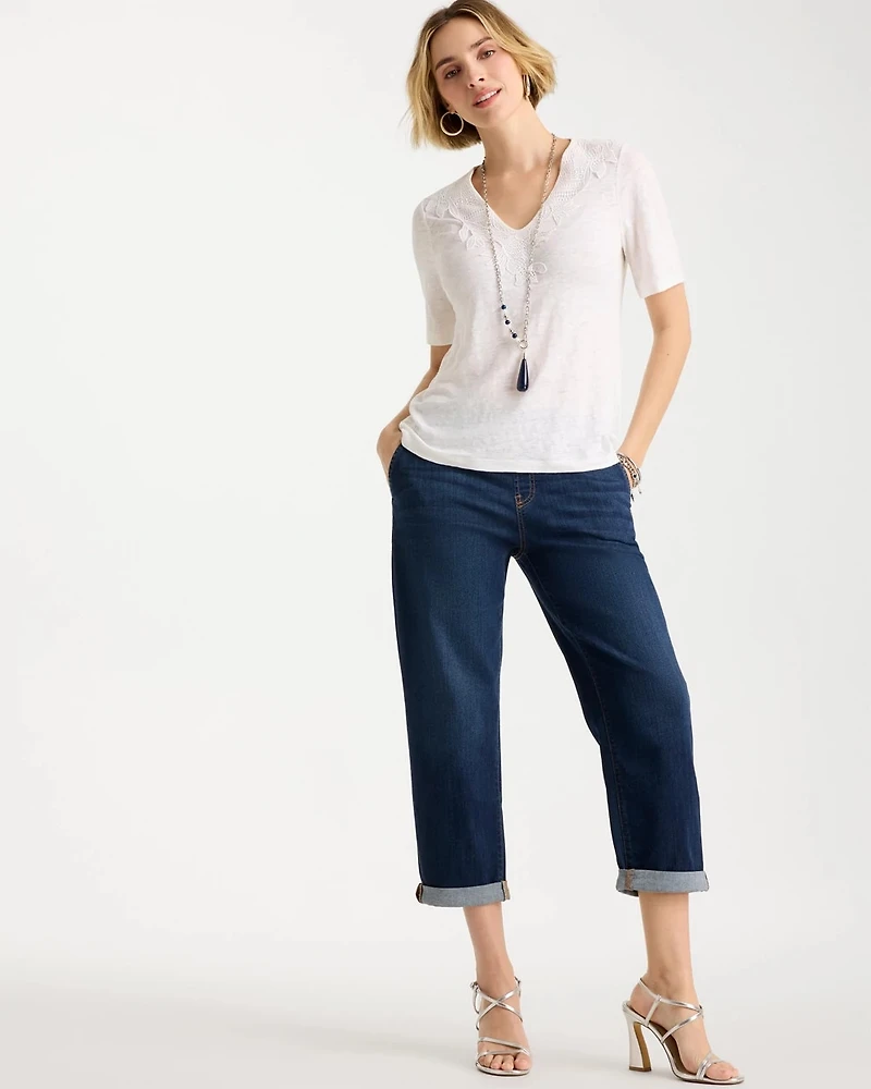 Flora Lace V-Neck Tee