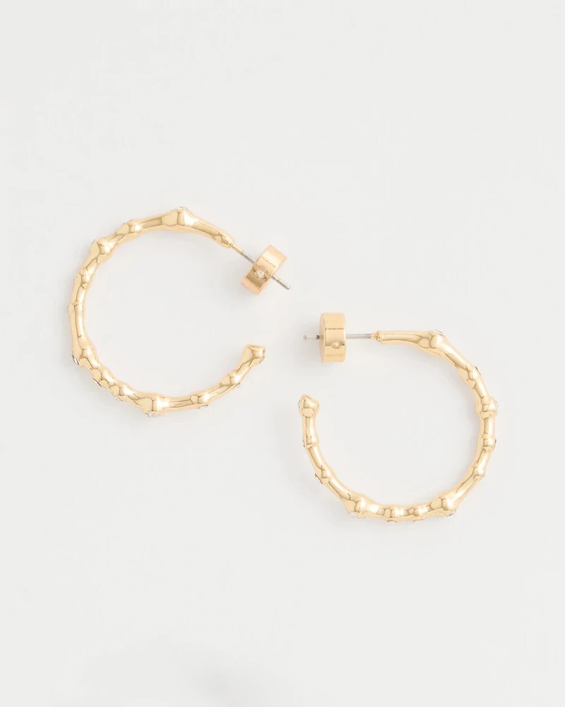 Goldtone Front-To-Back Hoop Earrings