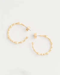 Goldtone Front-To-Back Hoop Earrings