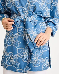 Woven Embroidered Belted Kimono
