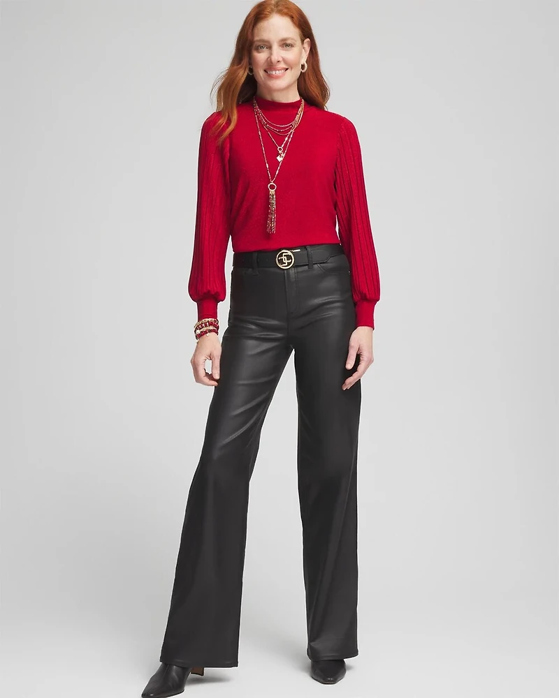 Shimmer Mock-Neck Top