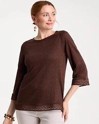 Linen Crochet Lace Tee