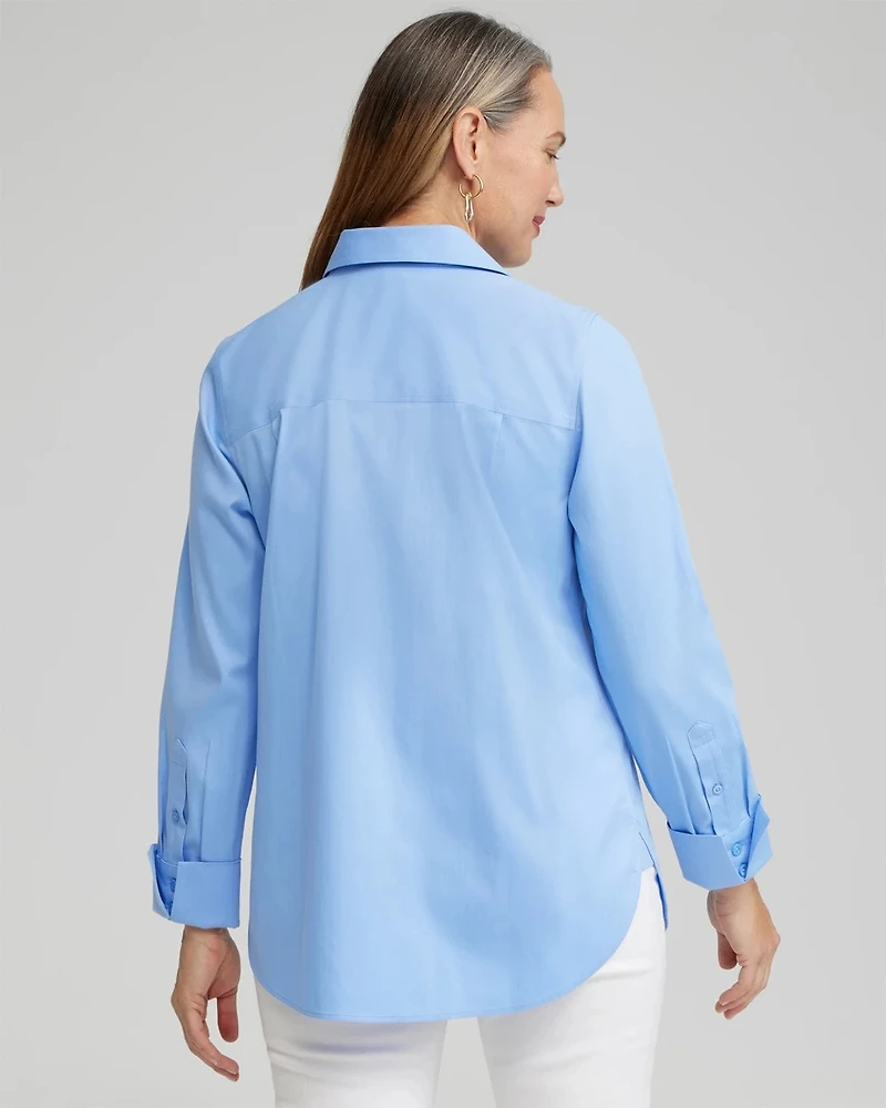No Iron™ Stretch Embroidered Heart Shirt