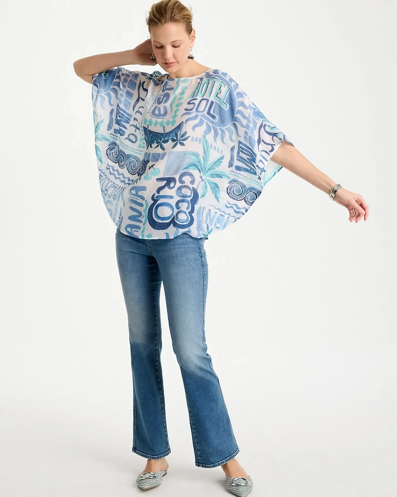 Island Printed Poncho