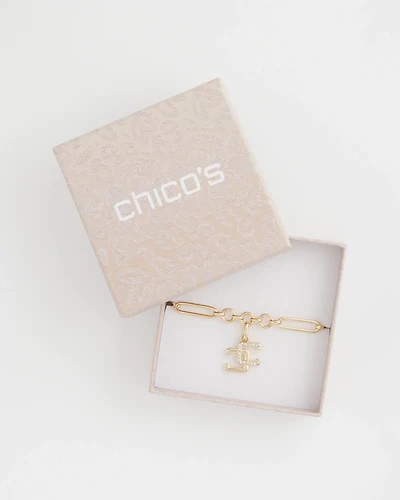 Gift with Purchase CC Logo Charm Bracelet