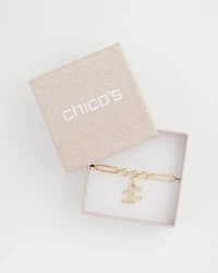 Gift with Purchase CC Logo Charm Bracelet