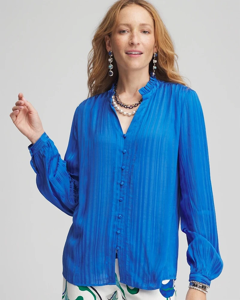 Georgette Ruffled-Hem Blouse