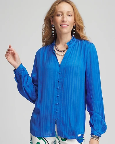 Georgette Ruffled-Hem Blouse