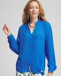 Georgette Ruffled-Hem Blouse