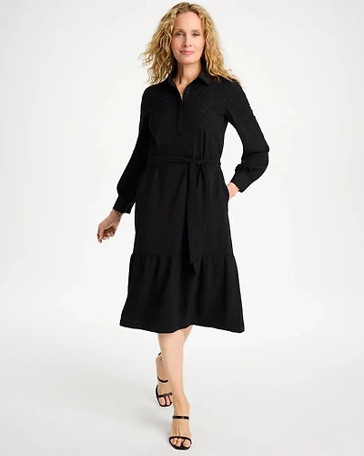 Lace Applique Knee Length Dress