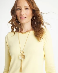 Filigree Flower Tassel Necklace