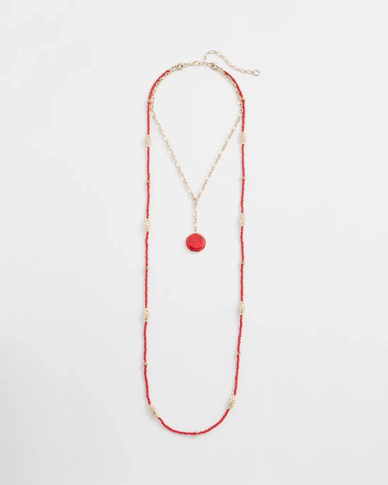 Convertible Beaded Pendant Necklace