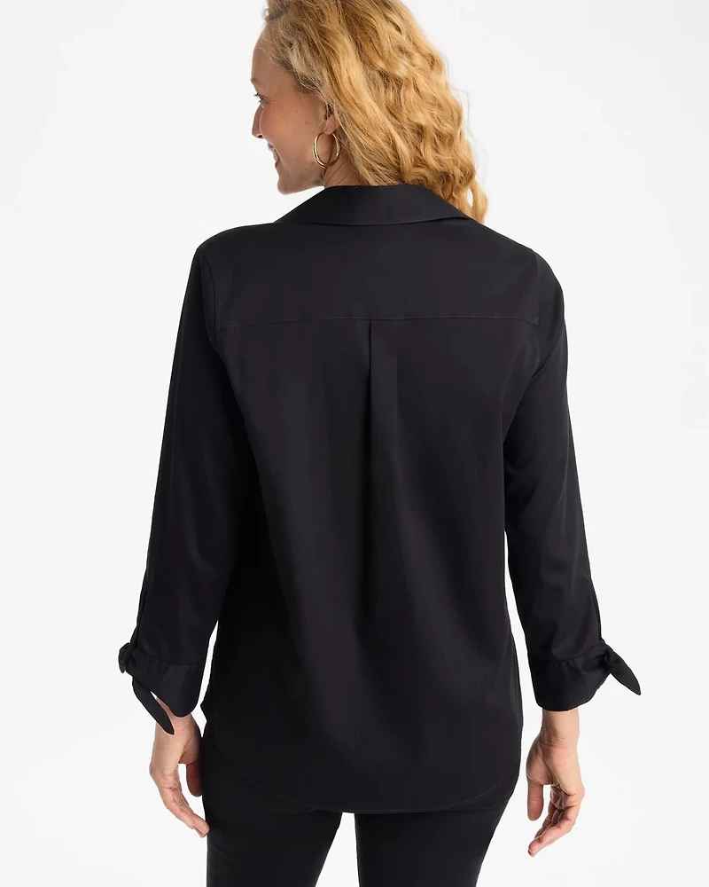 No Iron™ Stretch Poplin Tie-Cuff Tunic