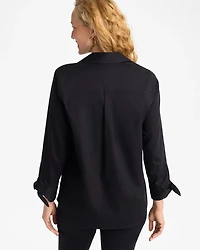 No Iron™ Stretch Poplin Tie-Cuff Tunic