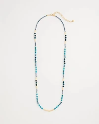 Genuine Stone Beaded Long Necklace