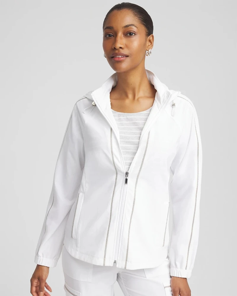 Zenergy® UPF Neema Zip-Front Caviar Trim Jacket