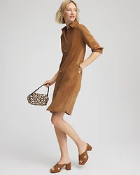 Faux Suede Shirtdress