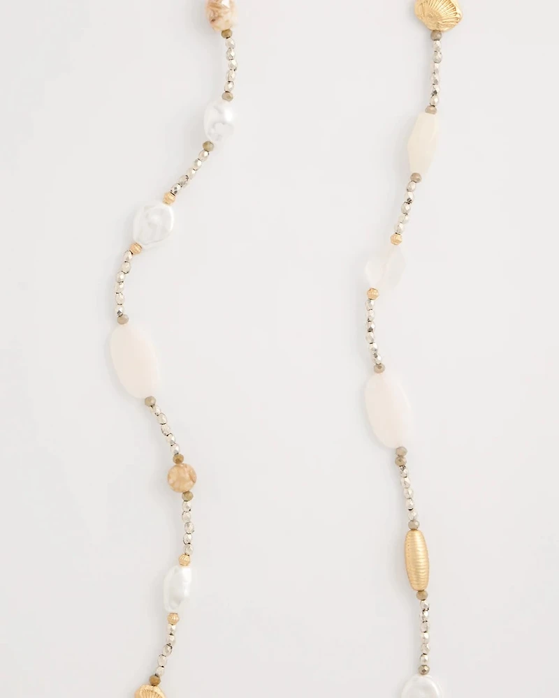Neutral Shell Long Necklace