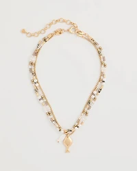 Neutral Jasper Shell Short Necklace